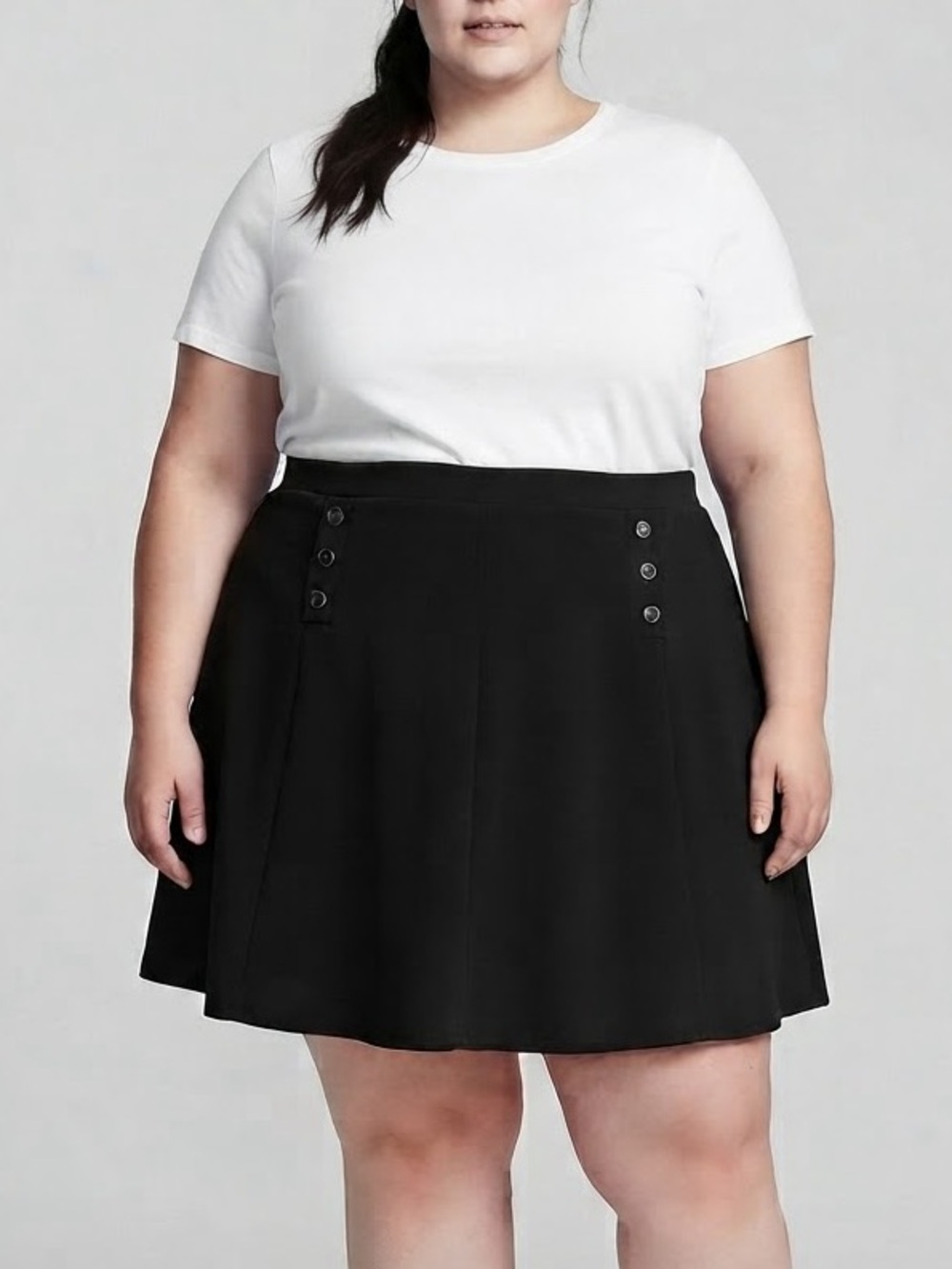 PENNINGTONS Black Circle Skirt with Button Details 6X
